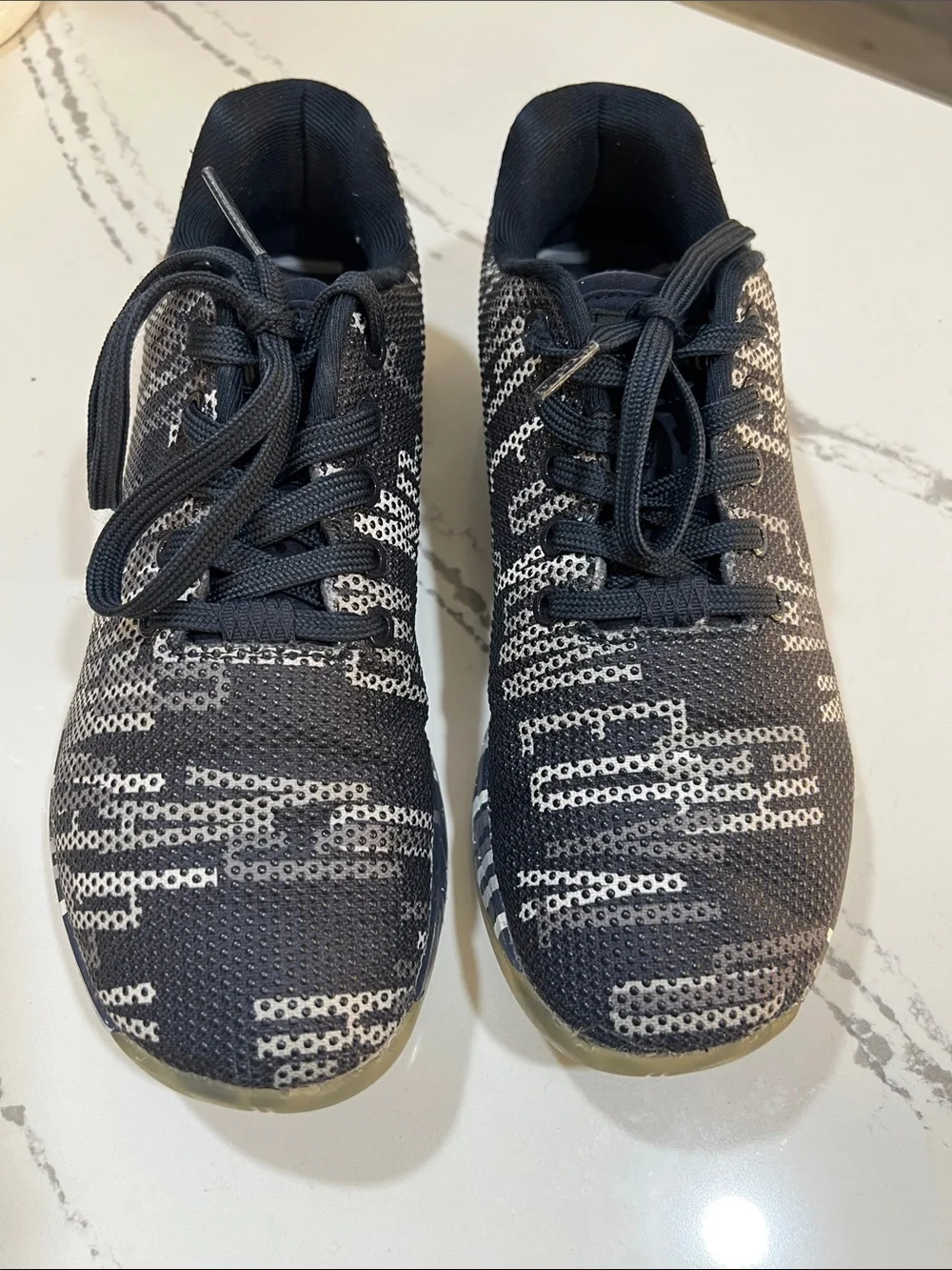 NOBULL Black and White Knit Training Shoes size W9